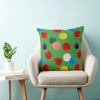 Snooker Ball Patterned Fun Throw Pillow