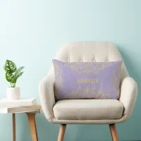 Yellow and Lavender Mandala Lumbar Pillow