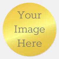 Create Your Own Metallic Sunshine Gold Faux Foil Classic Round Sticker