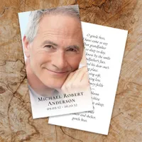 Simple Photo Sympathy Funeral Memorial Prayer Card