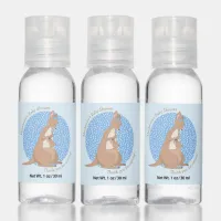 Cute Blue Kangaroo Baby Shower Hand Sanitizer