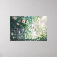 *~*  Girl CLIMBING ROSE TV2 Stretched Canvas Print