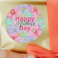 Watercolor Garden Flowers Botanical Mother's Day Classic Round Sticker