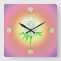 Clock - Rose and Rainbow (warm)