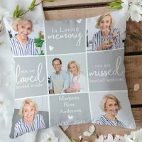 Modern Memorial Personalized 5 Photo Collage Throw Pillow
