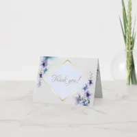 Thank You Card | Watercolor Blue Violet Floral