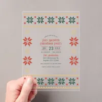 Evergreen Ember Ugly Sweater Christmas Party Acrylic Invitations