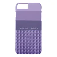 Purple Ombre Geometric Pattern with Stripes iPhone 8 Plus/7 Plus Case