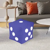 Gaming Blue and White Dice Pouf