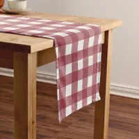 Red and White Checkers Pattern Short Table Runner