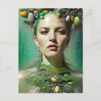 Easter Goddess AI generated fantasy art Postcard