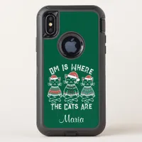 Om Is Where the Cats Are Holiday OtterBox Defender iPhone X Case