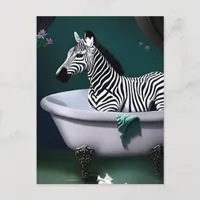 Bathtub Zebra Postcard