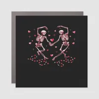 Skeletons Holding Hands Heart Valentines Day Desig Car Magnet