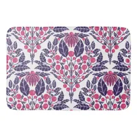 Art Nouveau  Pink & Purple–Vintage Floral Scallop  Bath Mat