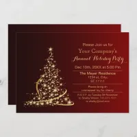 Red Gold Festive Corporate holiday party Invitation