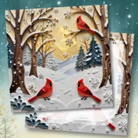 Winter Scene | Enchanted Forest & Cardinals Holiday Card