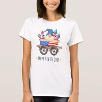 Watercolor Gnome Fireworks Wagon July 4th T-Shirt