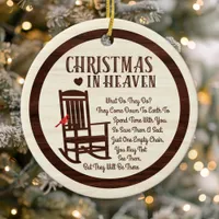 Christmas In Heaven Brown Memorial Photo Holiday Ceramic Ornament