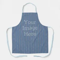 Create Your Own Navy Faux Metallic Gold Dot Stripe Apron