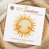 Little Ray of Sunshine Boho Cute Sun Baby Shower Favor Tags