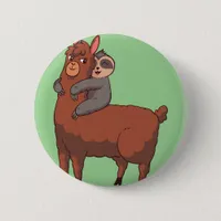 Sloth Llama Hugging Button
