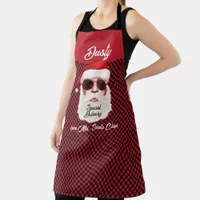 Fun Special Delivery Santa Red Black Buffalo Plaid Apron