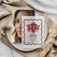 Yeehaw Disco Cowgirl Vellum Bachelorette Party Invitations