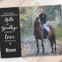 Pet Memorial Sympathy Quote Horse Photo Fleece Blanket