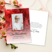 Red Carnation Floral Funeral Memorial Sympathy Thank You Card