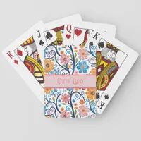 Vintage 60s Vibe Mod Abstract Floral Theme  Poker Cards