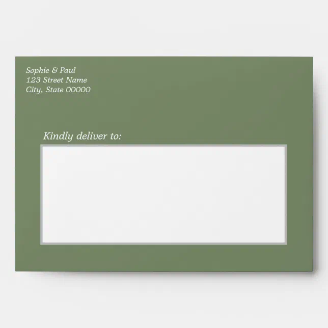 Sage Green Wedding Invitation Envelope