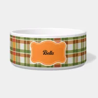 Green Orange Gingham Bowl