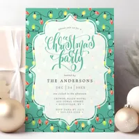 Twinkling Christmas Lights Holiday Pattern Invitation