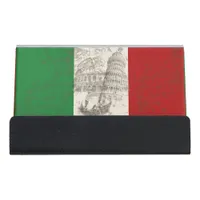 Flag and Symbols of Italy ID157 Desk Business Card Holder