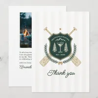 Mountains & Martinis Camp Bachelorette Thank You Card
