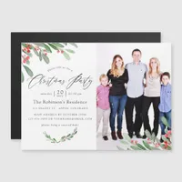 Watercolor Holly Jolly Christmas Party Magnetic Invitation