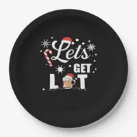 Let's Get Lit Adult Funny X-mas Christmas Essentia Paper Plates