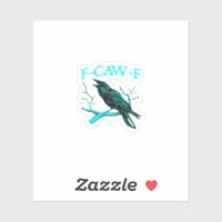 Crow F-Caw-F Funny Bird Retro Sticker