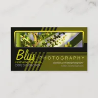 Nature Green Black Photography w/ Photo template Business Card