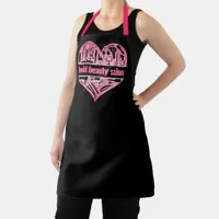 Hot Pink Beauty Salon Glitter Heart Hair Stylist Apron