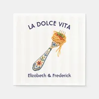 La Dolce Vita Italian Pasta Amalfi Coast Wedding Napkins
