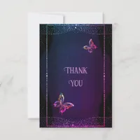 Elegant Mauve and Gold Wedding Thank You Card