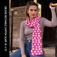 Colorful Cookies Macarons Dark Pink Long Rectangle Scarf