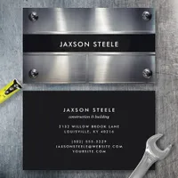 Industrial Silver Metal Riveted Business Card