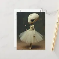 Unique Cute Alien in a Dress Postcard