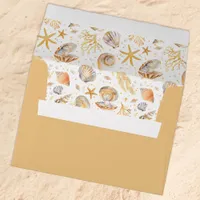 Watercolor Ocean Little Pearl Baby Shower Envelope
