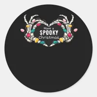 Have A Spooky Christmas Classic - Skeleton Hand He Classic Round Sticker