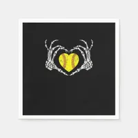 Softball Heart Skeleton Hand Halloween Costume Fun Napkins