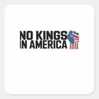 No Kings In America USA Vintage Graphic Square Sticker